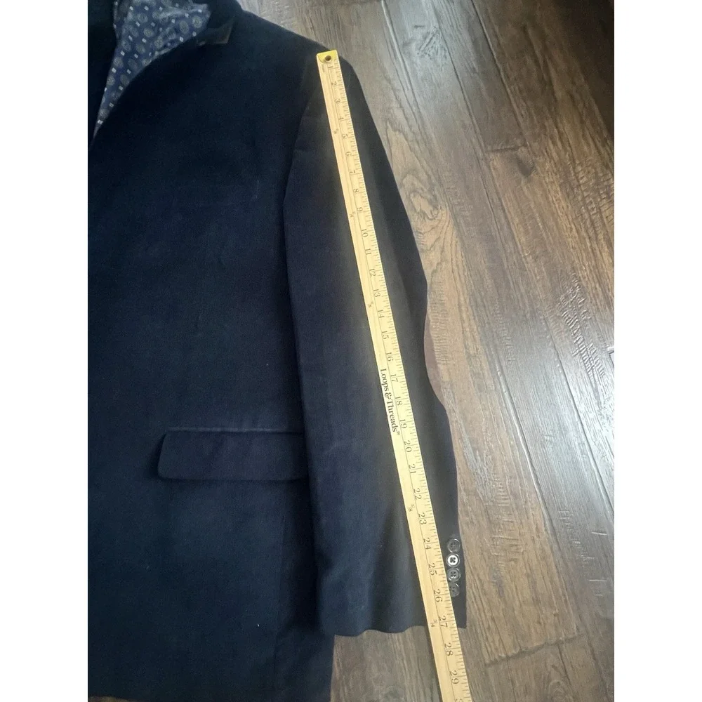 Ralph Lauren Black Label Suede Elbow Patch Navy Corduroy Blazer Sport Jacket 50L